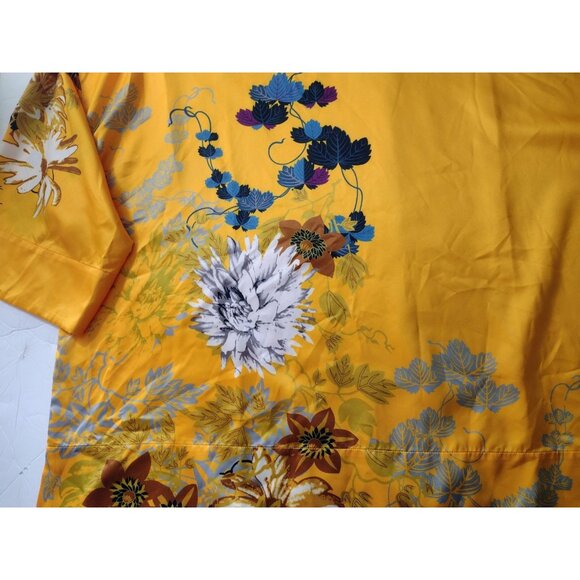 Soft Surroundings Floral Satin Kimono Top Size 2X Boho Fall Lagenlook Asian Art - Picture 2 of 7